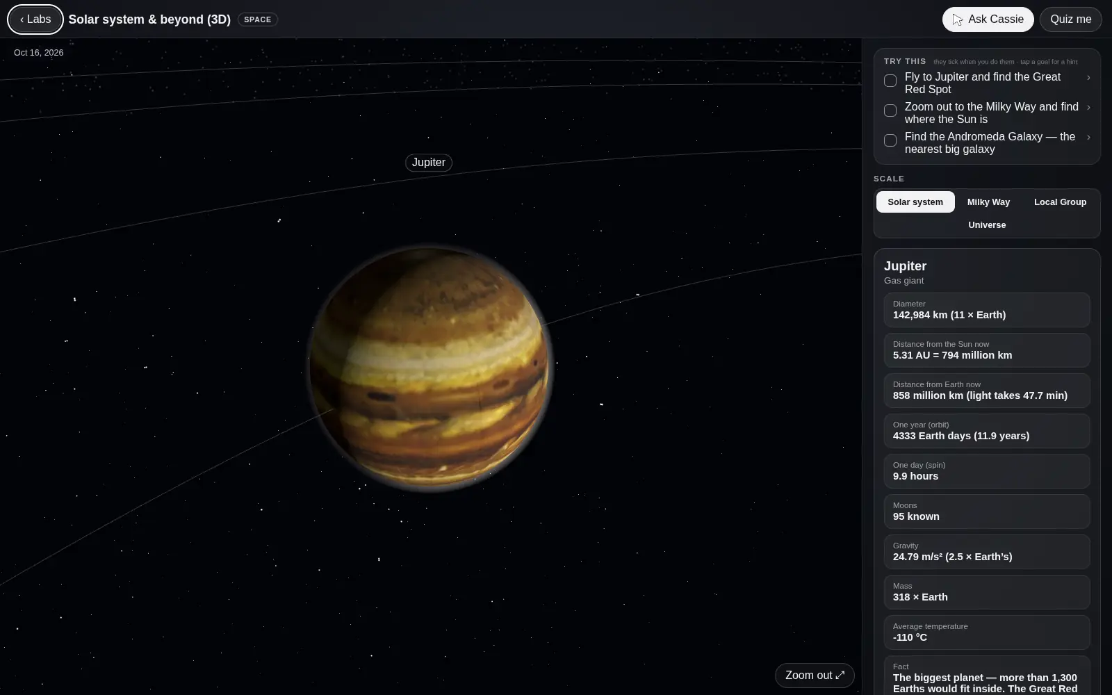 Jupiter and its stripes of cloud
